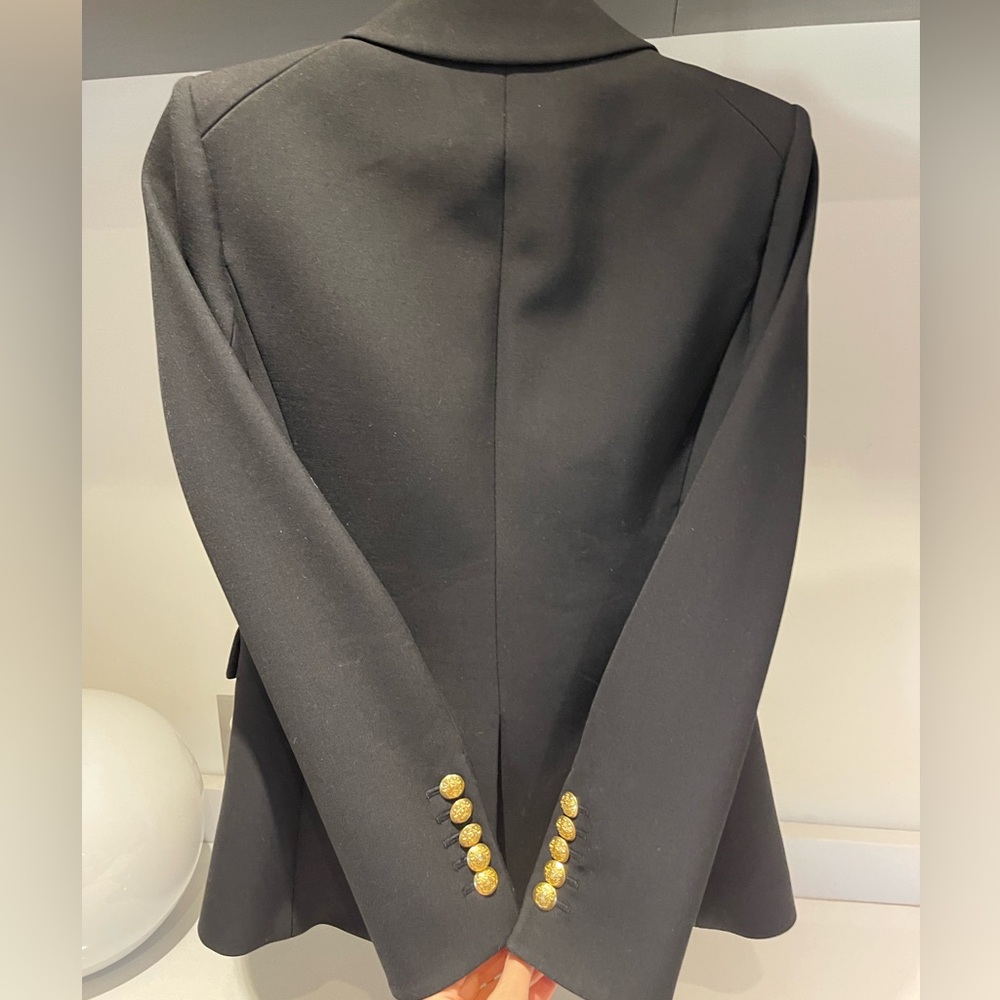 Veronica Beard Black Double-Breasted Blazer with Gold Buttons - Picture 11 of 16